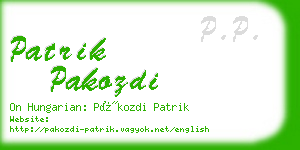 patrik pakozdi business card